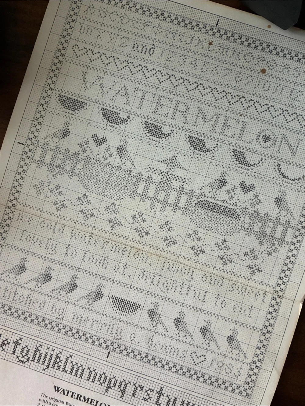 “Watermelon” Cross Stitch Pattern by Merrily A. Beams (1985)